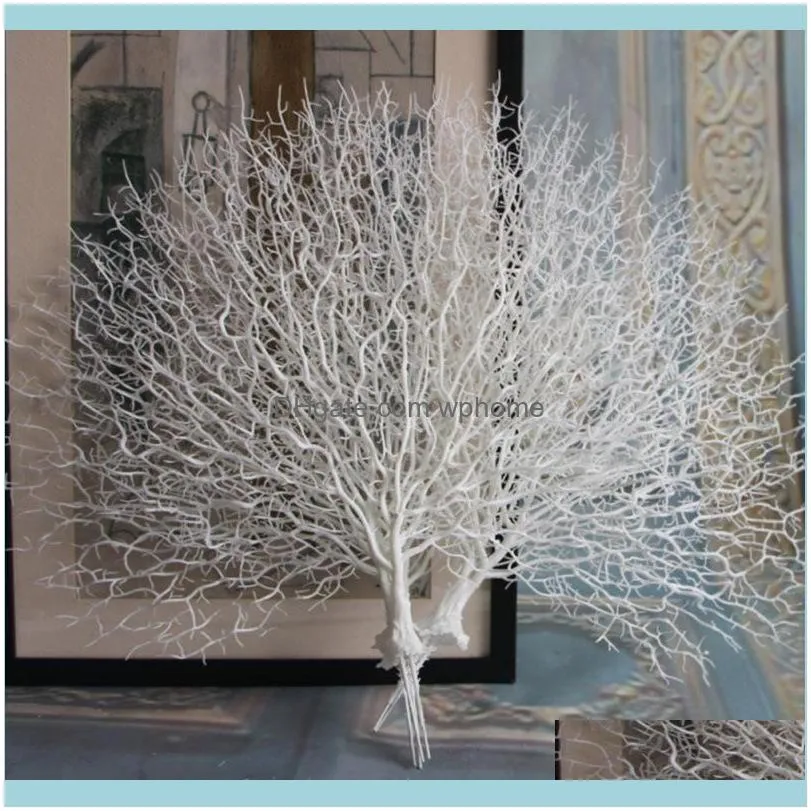 Decorative Flowers & Wreaths Simulation Coral Branch Plant Plastic Peacock Tree Dried Artificial Decorations1