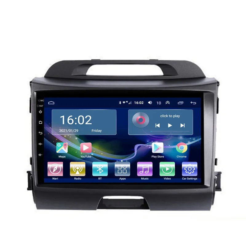 Carro Radio Multimedia Player AdNroid 10 Vídeo para Kia Sportage 2011 2012-2016 Auto Stereo com navegação GPS