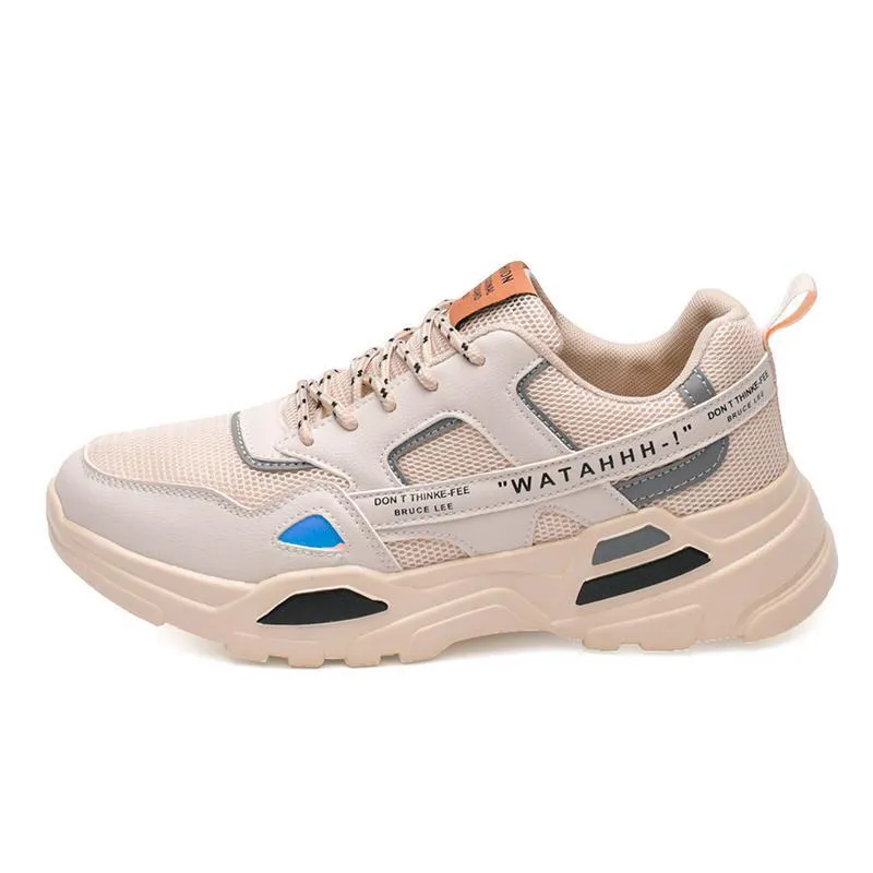 2021 Ankunft Männer Laufschuhe Weiß Schwarz Beige Beiläufige Frühling Sommer Männliche Studenten Sport Sneakers Daddy Trainer Outdoor Jogging Gehen