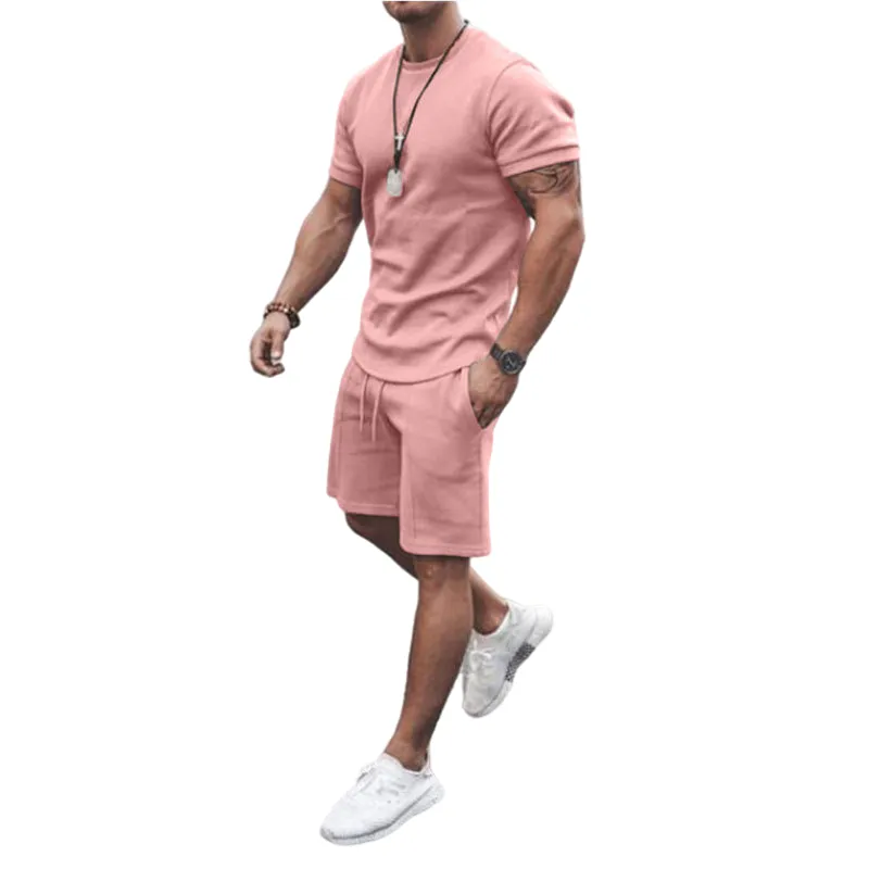 Survêtements pour hommes TaTo Survêtement 2 pièces Ensemble Été Solide Imprimé Sport Hawaïen Chemise À Manches Courtes Et Shorts Vêtements De Mode Décontractée