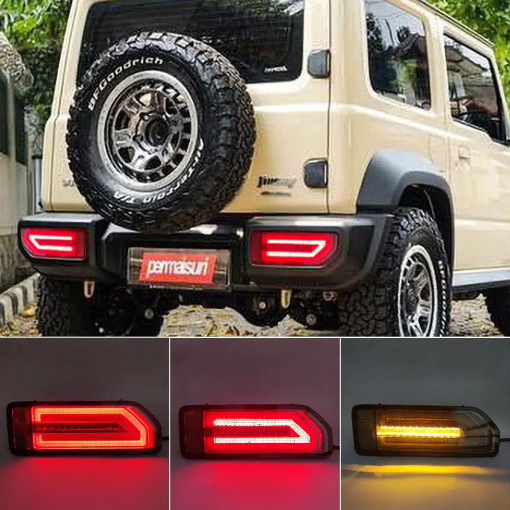 Auto LED -reflector achterlantie voor Suzuki Jimny 2019 2020 2021 2022 2023 achterlicht achterlamp parkeerrem lichtstroom draai signaal
