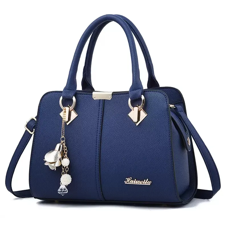 HBP totes handväskor plånböcker högkvalitativa mjuka läder damer corssbody handväska handväska för kvinnor axelväska marin färg