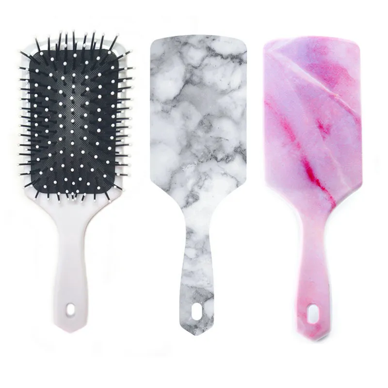 Marble Pattern Hair Brush Household Sundries Massage Electroplate For Salon Hairdressing Straight Curly Styling Women Girls Comb Tool Brushes ZYC62