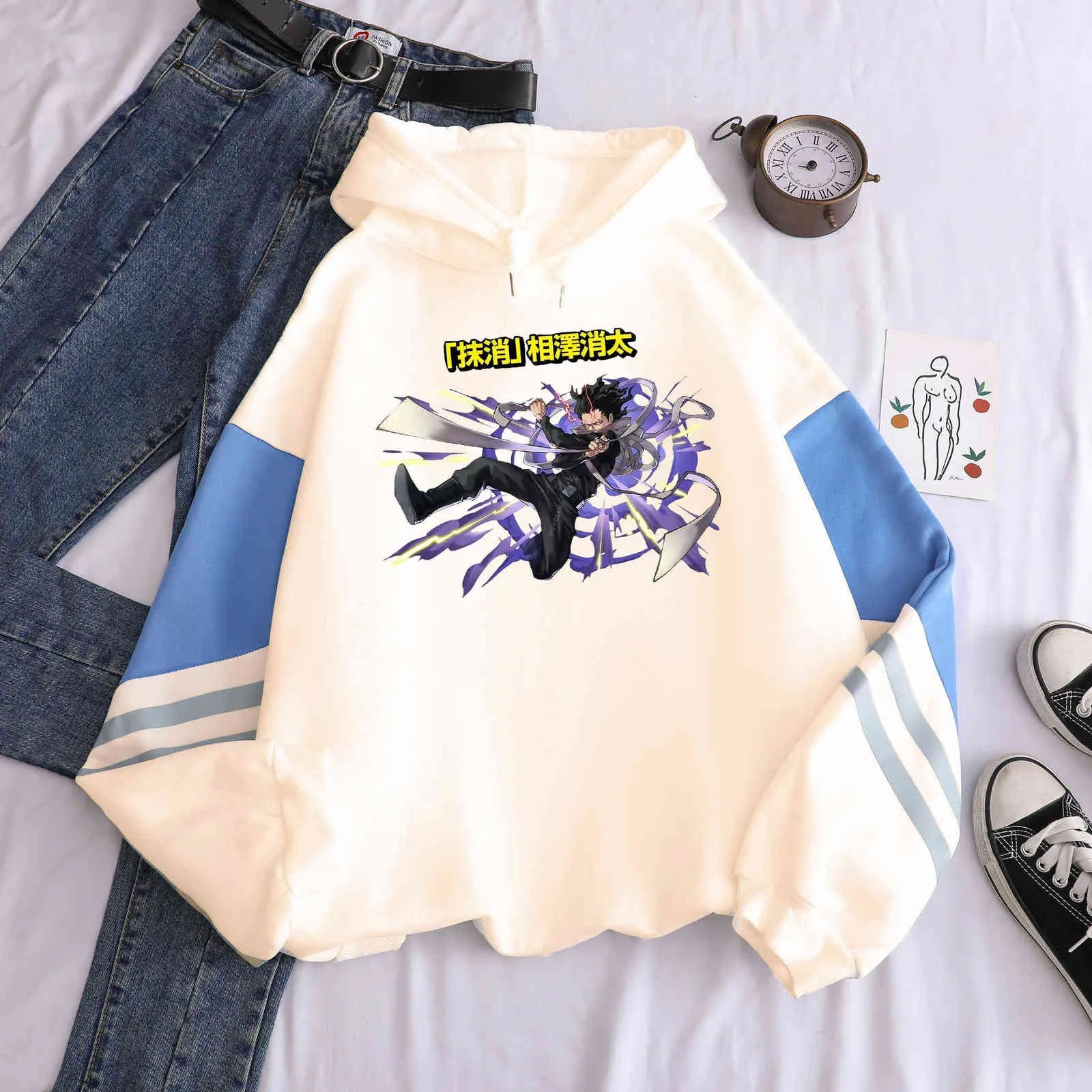 Anime Style Hoodie: Premium Winter Pullover, Funny Patchwork