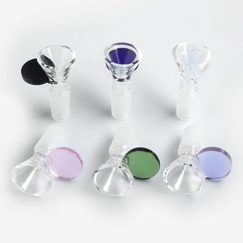 DHL!!! Beracky Glass Funnel Smoking Bowls 14mm 18mm Male Colored Heady Bong Bowl Piece For Water Pipes Dab Oil Rigs