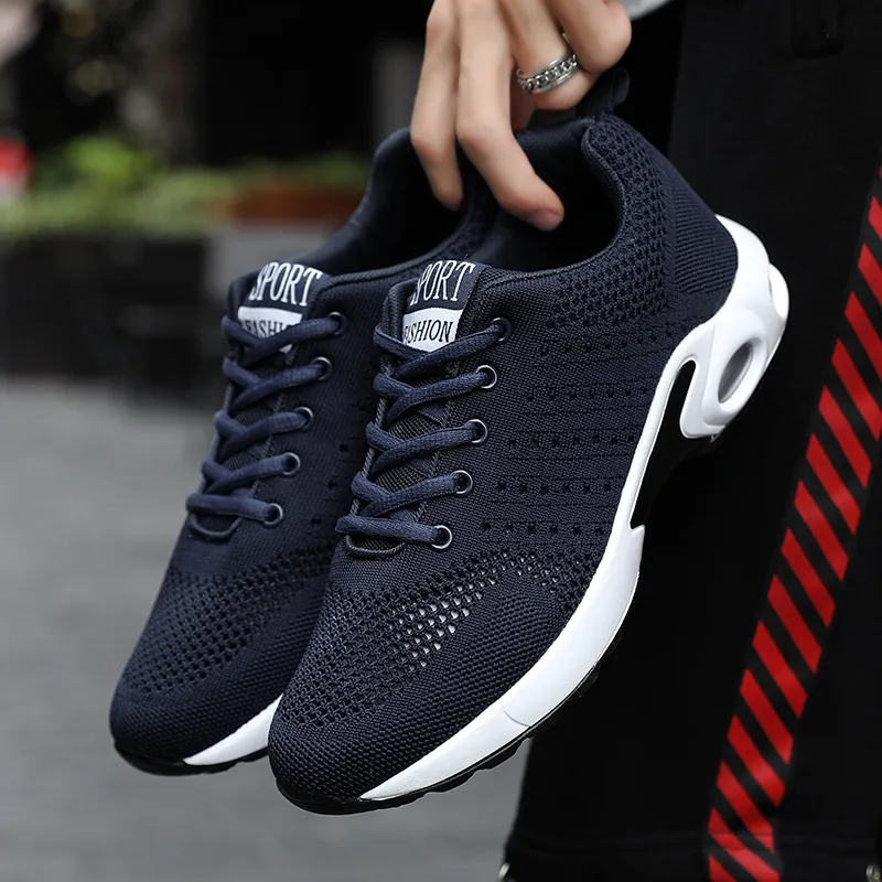 2021 Fashion Cushion Running Shoes Breathable Mens Women Designer Black Navy Blue Grey Sneakers Trainers Sport Size EUR 39-45 W-1713
