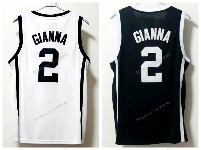 Aangepaste gianna # 2 basketbal jersey huskies gestikt wit zwart maat S-4XL Elke naam en nummer topkwaliteit jerseys