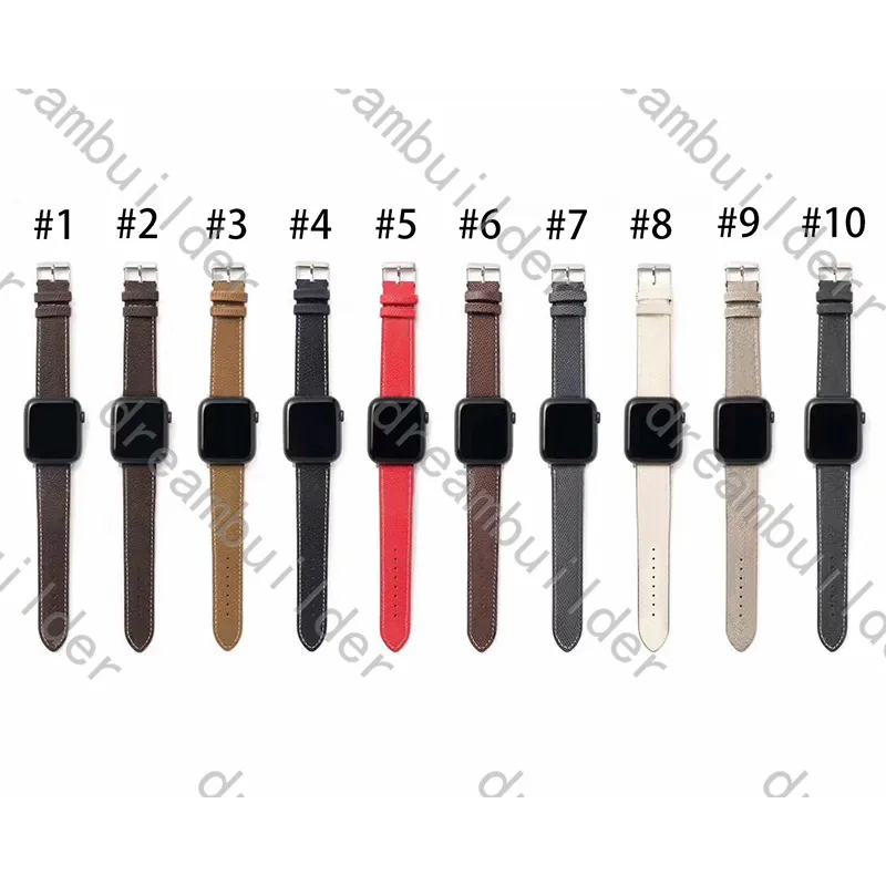 Correias de desenhista Watchbands Watch Band 42mm 38mm 40mm 44mm iwatch 2 3 4 5 bandas pulseira de couro pulseira listras de moda sqwe