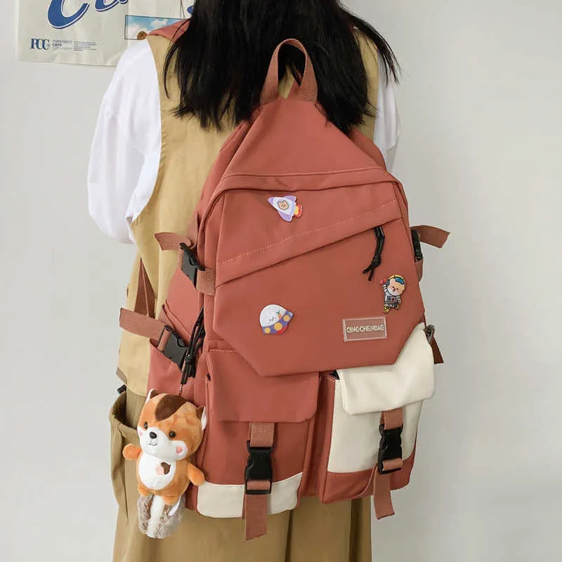 Девушка прилив опрятный стиль рюкзак подростки корея женские студенты милая школьная сумка модная женщина harajuku колледж студент сумка y0804