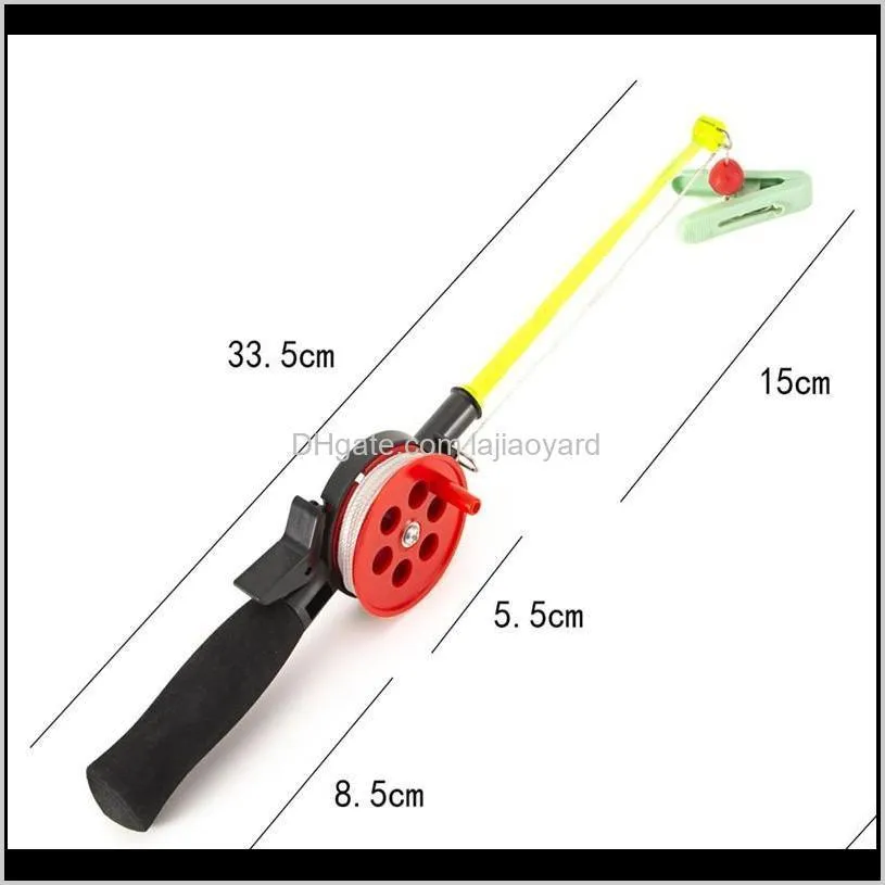 children`s fishing rod portable ice with reel eva handle outdoor winter boat rods