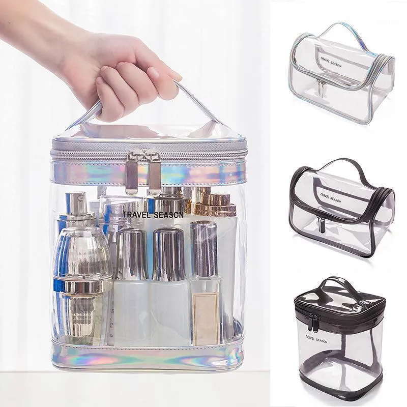 Sac cosmétique Transparent pochette de toilette de voyage dames organisateur de maquillage étui de maquillage stockage Portable pour sacs