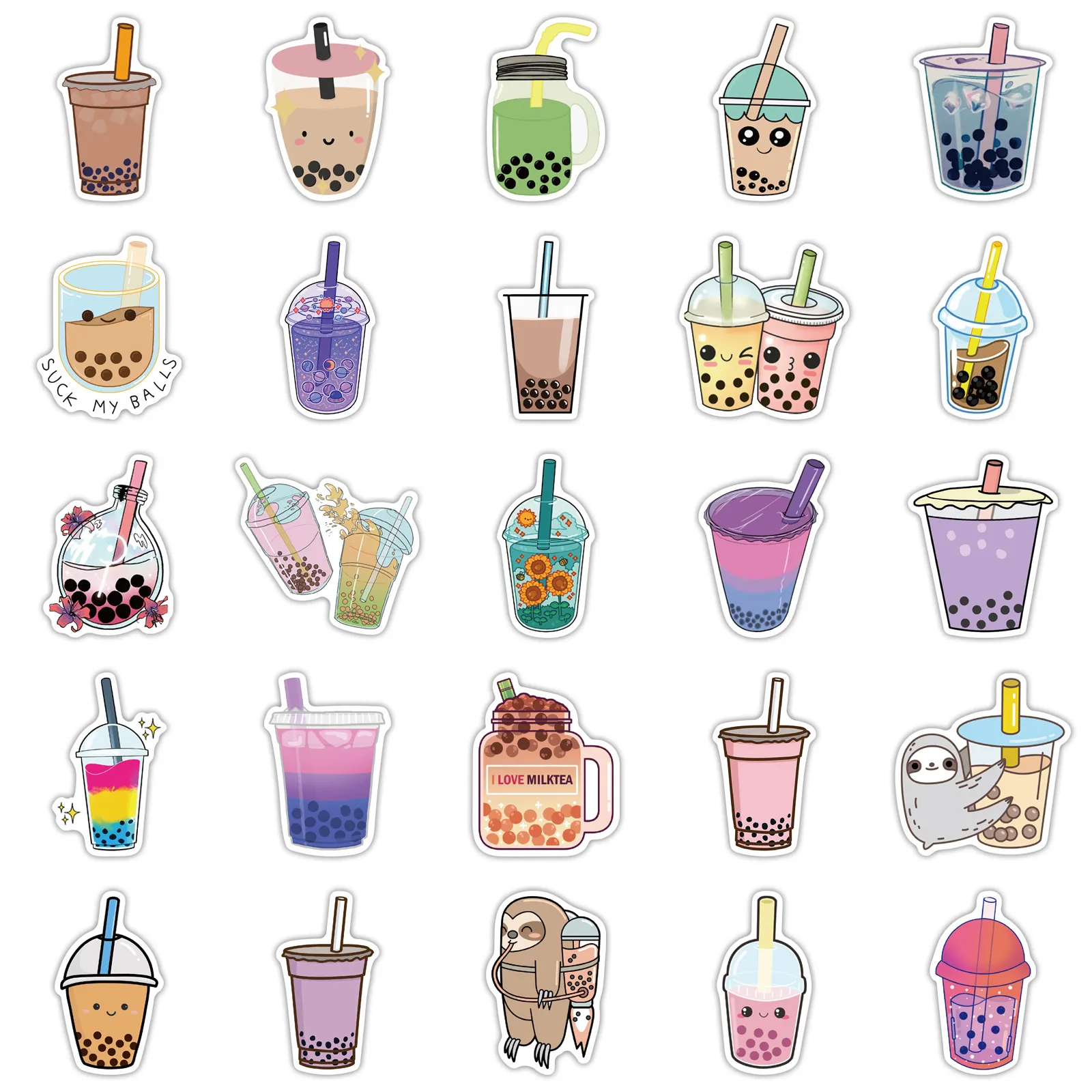 50pcs Flavored Drinks Sticker Aesthetic & Cute, New With Free Shipping