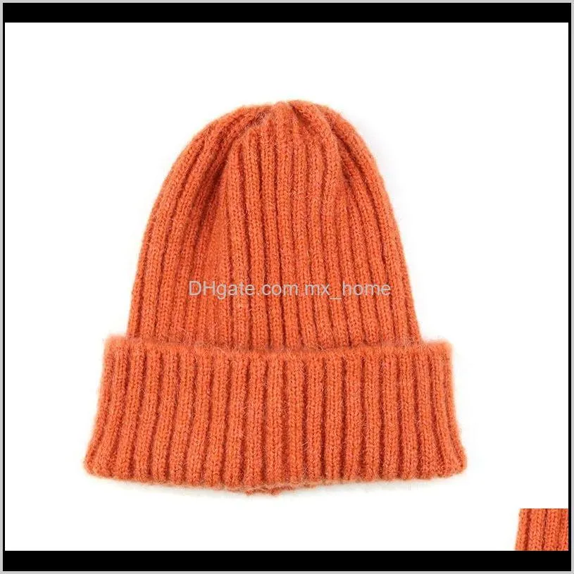 girls boys knitted hats 10 designs winter candy color hip hop elastic knitting boys kids hats fashion ski warm hats 04
