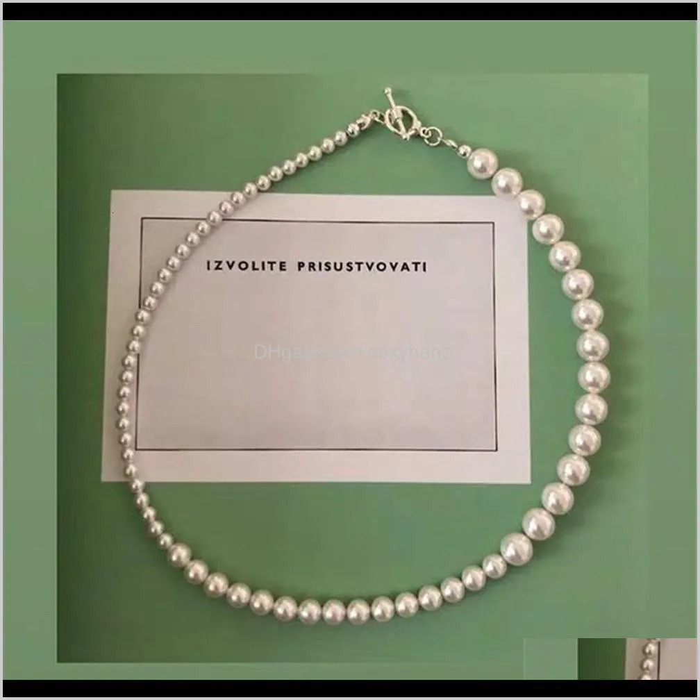 Naszyjniki wiszące biżuterię dostawa 2021 wisiorki Ins prosty naszyjnik elegancki temperament klamry rozmiar gradientu jasny obojczyk perłowy ch