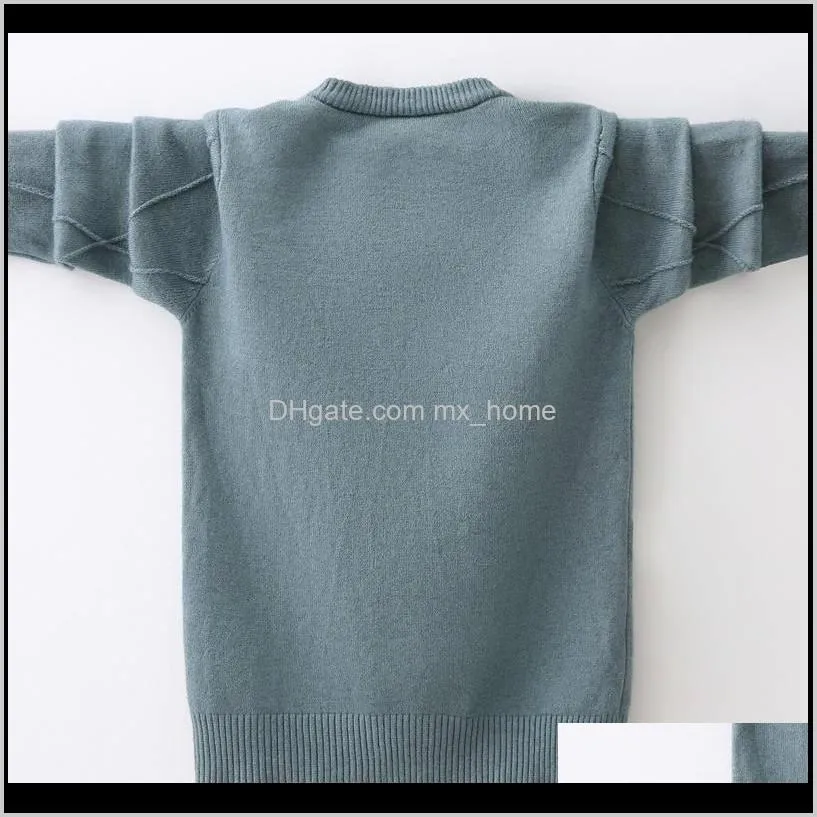 ins hot boys sweater 4-13 years spring and autumn round neck sweater children`s clothing diamond stitching bottoming shirt 201104