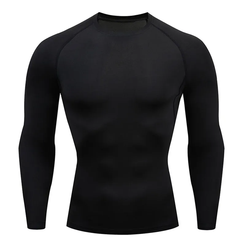 Men's Sweat jogging T-shirt Tights Fitness top Base layer Long sleeve Compression MMA Tactics Tops & Tees rashgard male clothing 210409