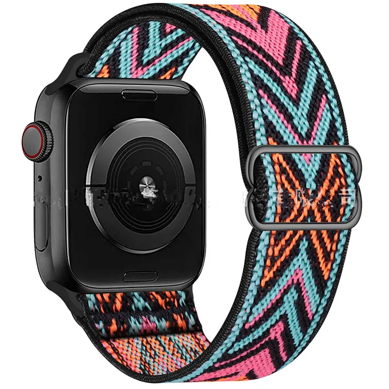 Banda de cinta elástica elástica de nylon Strap Band Strap Strap Band para Apple Watch Iwatch 7 3 4 5 SE 6 Série 38mm 40mm 42mm 44mm