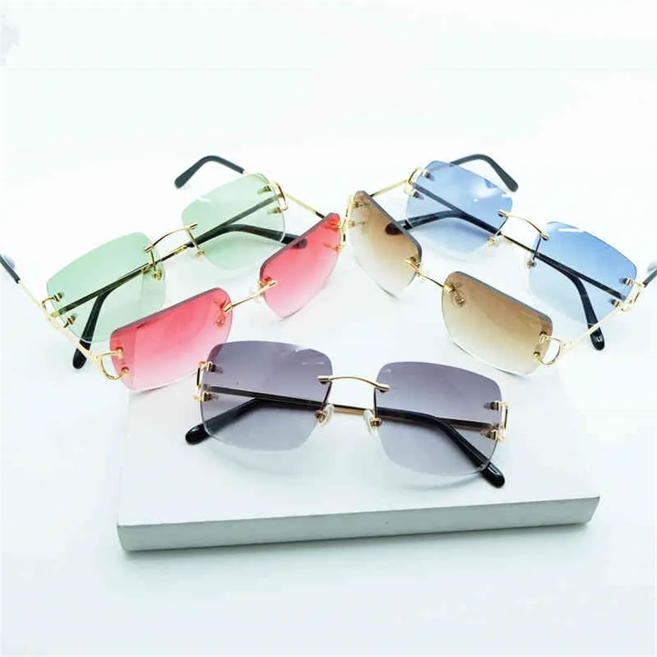 Rimless designer sunglasses sales mens
