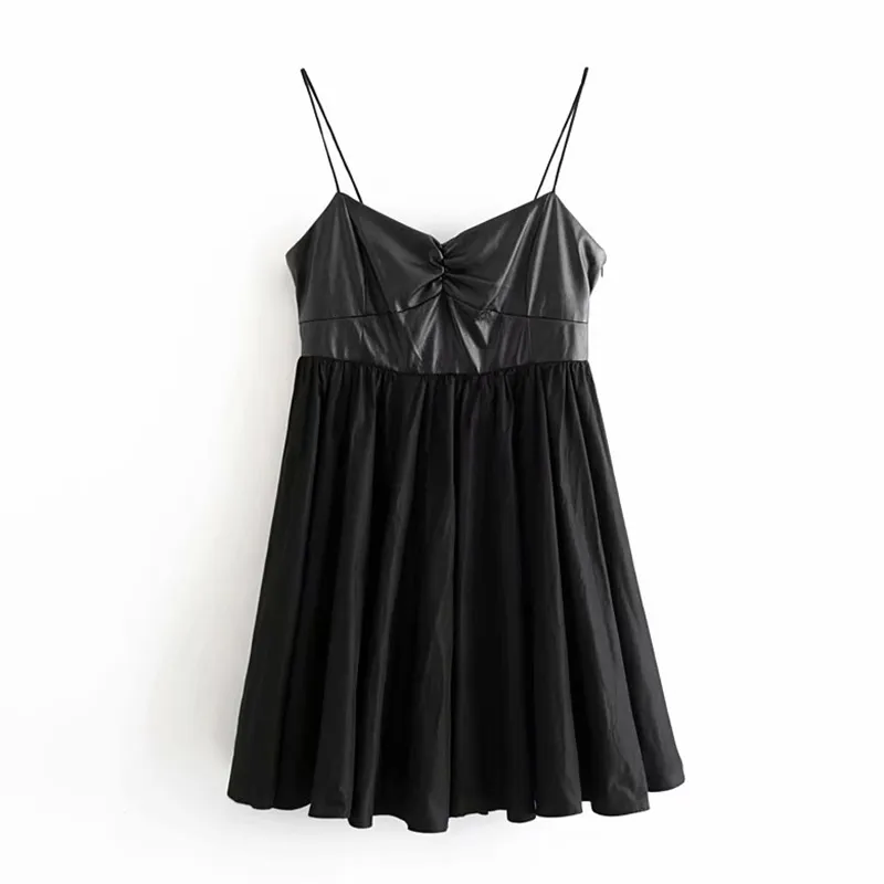 Black Polyester Mini Dress Women Spaghetti Strap Sleeveless V-Neck Above  Knee from Dhgate Basic & Casual Dresses - price 44.73