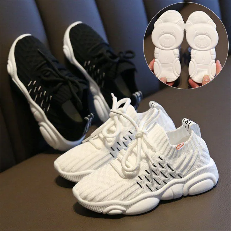 Athletic & Outdoor Children's Sports Shoes Breathable Running White Girl Sneakers For Boy Casual Tennis Kids Flat