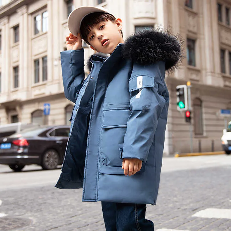 Manteau D'hiver Enfant Garçon - Veste Chaude Avec Capuche Fourrure - Coupe-vent - Idéal Pour Extérieur