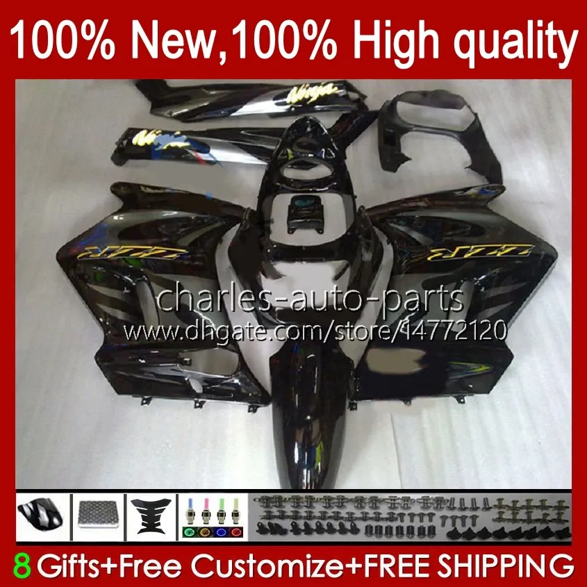 Carrosserie OEM Pour KAWASAKI NINJA noir brillant ZZR-250 Corps 54HC.178 ZZR 250 CC 1990 1991 1992 1993 1994 1995 1996 1997 1998 1999 ZZR250 90 91 92 93 94 95 96 97 98 9 9 Carénage