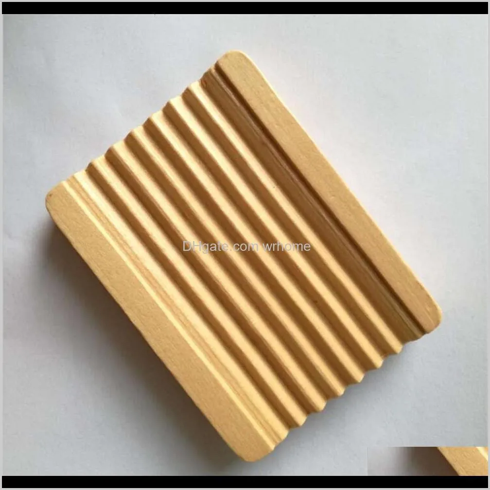 Wooden Natural Bamboo Soap Dishes Tray Holder Storage Soap Rack Plate Box Container Portable Bathroom Soap Dish Storage Box