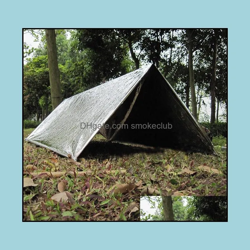 210*130cm Outdoor Sport Climbers Life-saving Military Emergency Blanket Survival Rescue Insulation Curtain Blanket Silver Hot Sale