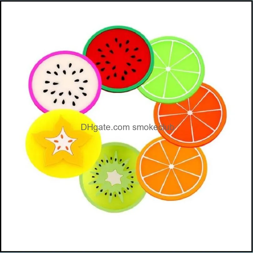 Mats & Pads Table Decoration Aessories Kitchen, Dining Bar Home Garden Kitchen Gadgets Sile Cup Mat Coaster Creative Fruit Style Heat Resist