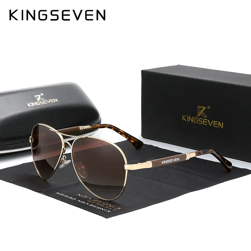 Kingseven 2021 Trend Kalite Titanyum Alaşım erkek Güneş Gözlüğü Polarize Güneş Gözlükleri Kadın Pilot Ayna Gözlük