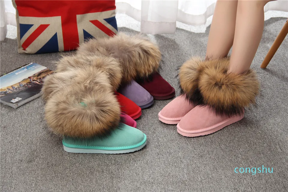 Mini botas de nieve clásicas de lujo para mujer, de alta calidad, 5854, con piel, cuero genuino, talla 35-4211