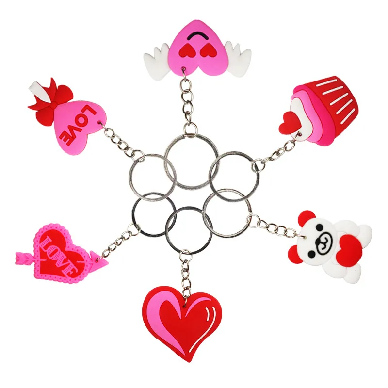 Valentinstagsgeschenk, romantisches Paar, Schlüsselanhänger, Anhänger, Bär, Kuchen, herzförmiger Schlüsselanhänger, Gepäckdekoration, Schlüsselanhänger