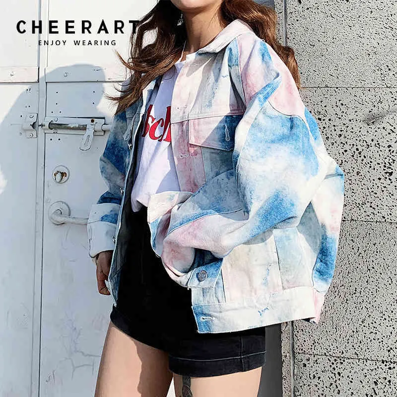 Oversized Denim Jacket Women Plus Size Loose Coats And s Female Streetwear Jean Outerwear 210427