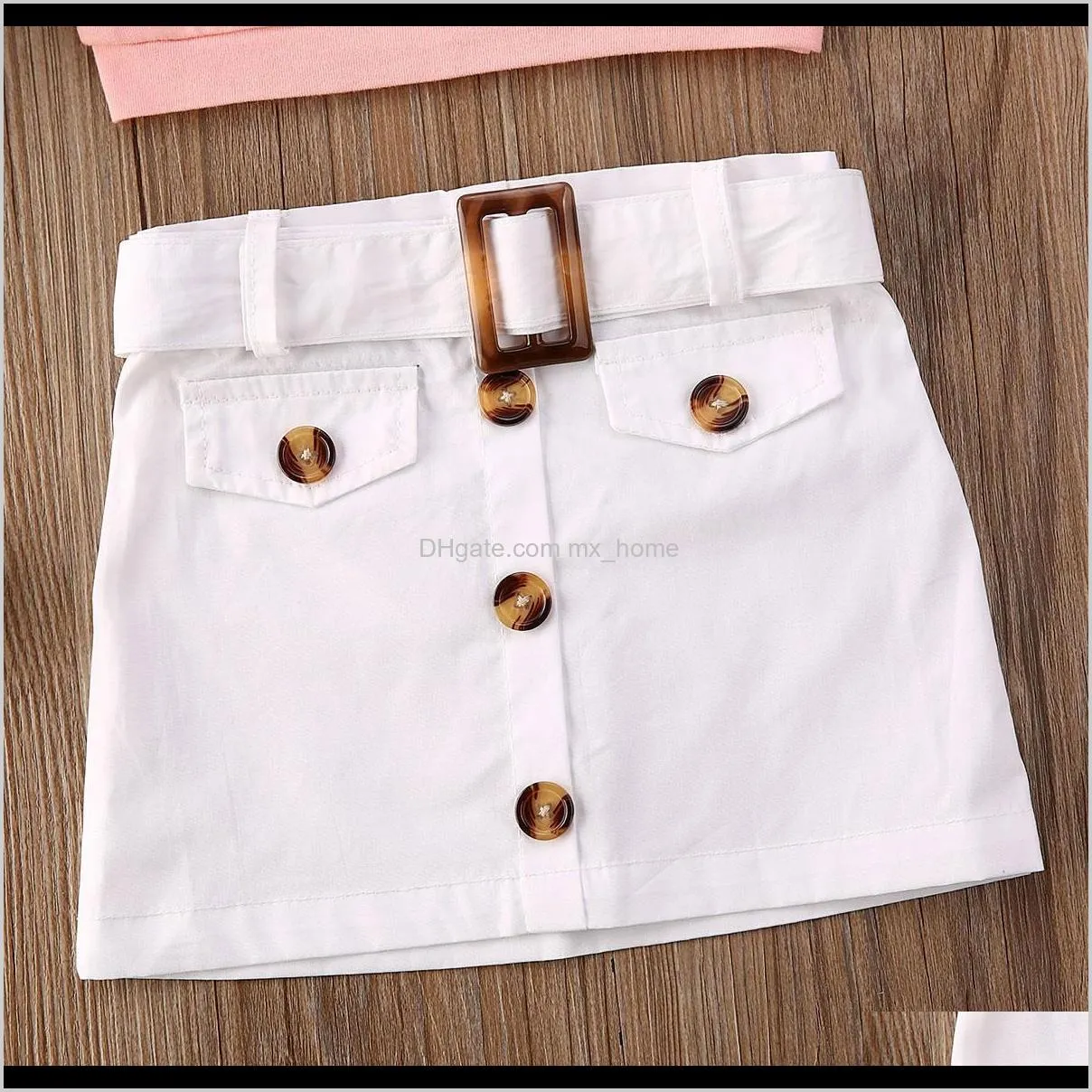 1-5years kid girls summer clothing infant crops sleeveless tank top shirt mini white skirt fashion set