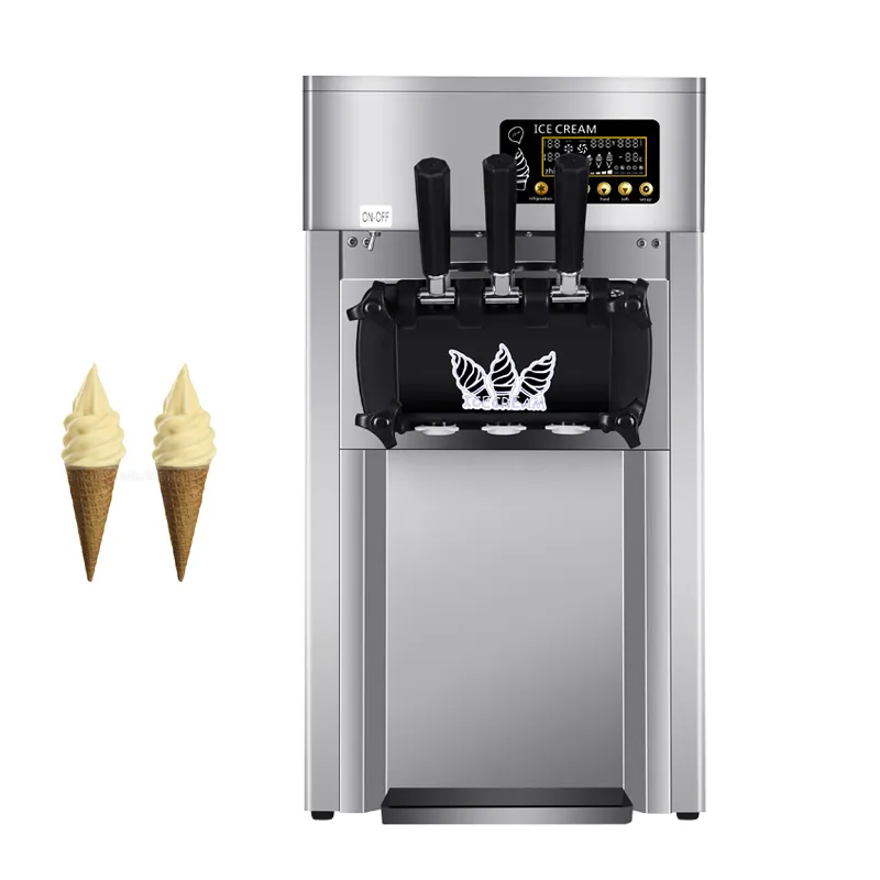 Macchina per gelato soft in acciaio inossidabile per produttori di coni dolci completamente automatici da tavolo commerciali