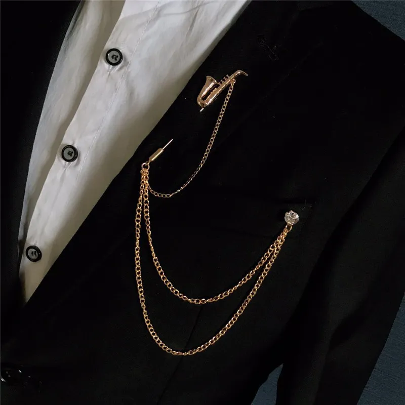 Long on sale chain brooch