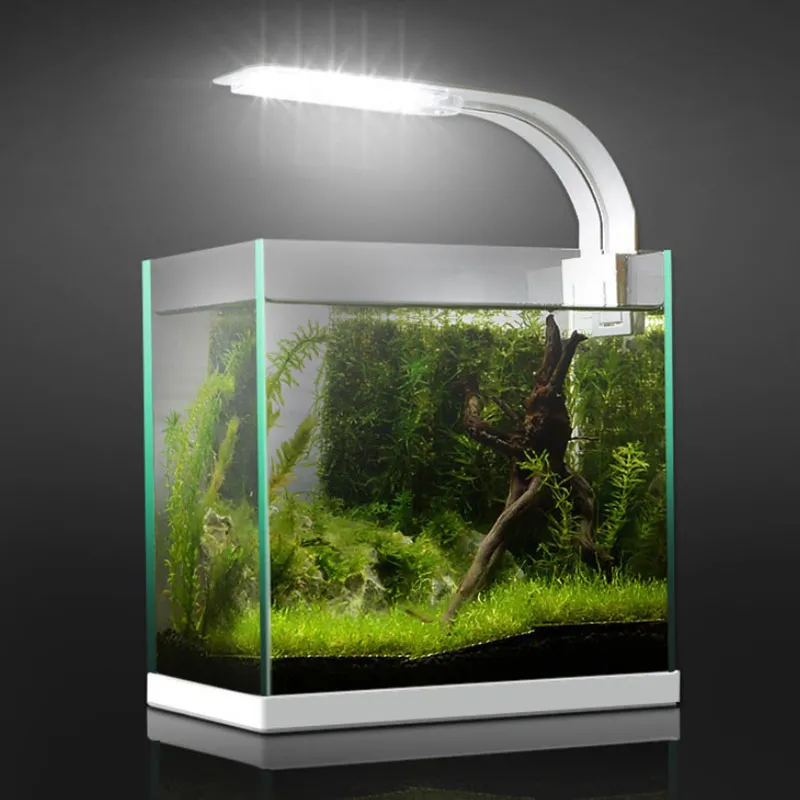 LED akvarier belysningsanläggningar växer 5W / 10W Aquatic Plant Vattentät Clip-on-lampa för fiskank1