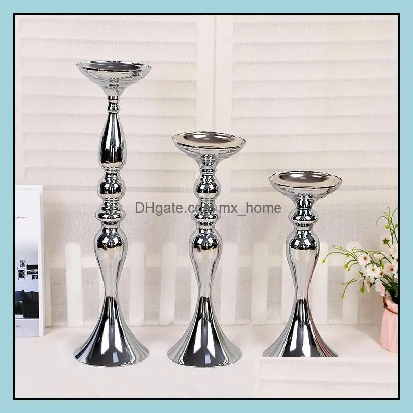 Wedding Candle Holder 32/38/50cm silver/gold candlestick home decoration ornaments road lead main table vase flower arrangement wedding