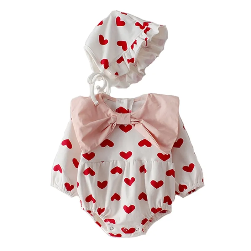 Newborn Cotton Bodysuit Set Soft Knit Baby Clothes With Bow Collar