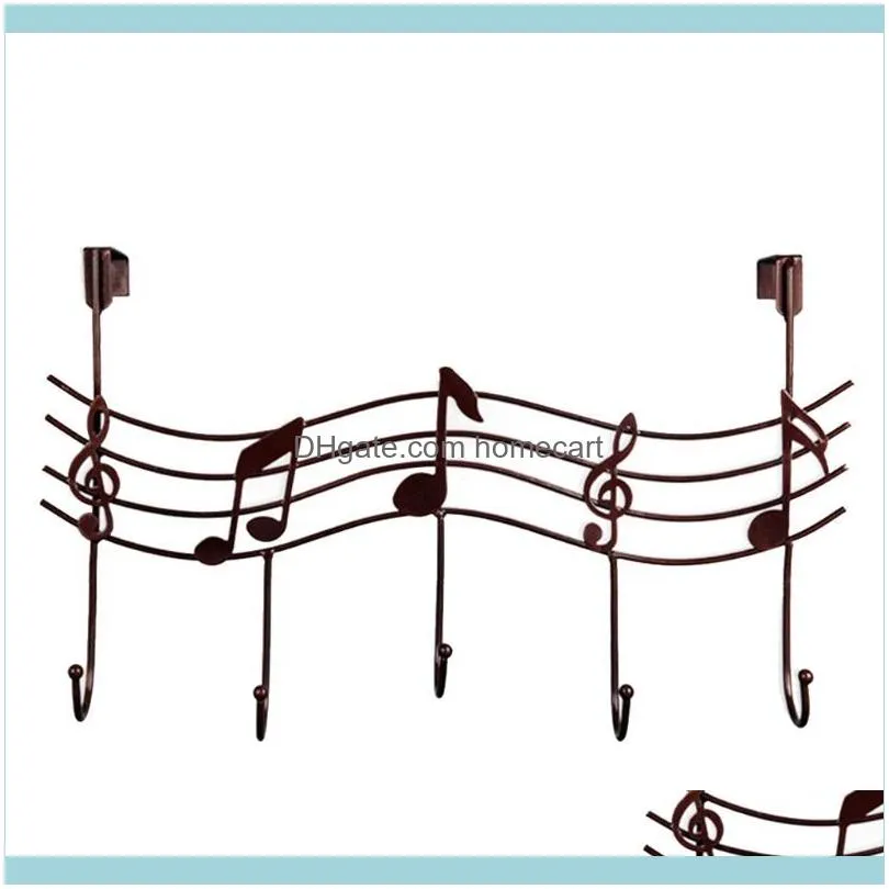 Wavy Musical Notes 5 Hooks Wall Mounted Coat Rack Clothes Door Hanger Elegant 11UA1