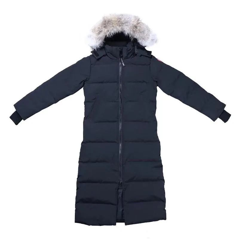 Kurtka pucha kobiety zimowe płaszcze parkas klasyczny na zewnątrz zimno i ciepłe grube z mapą haft długi trencz wysokiej jakości durabl340e