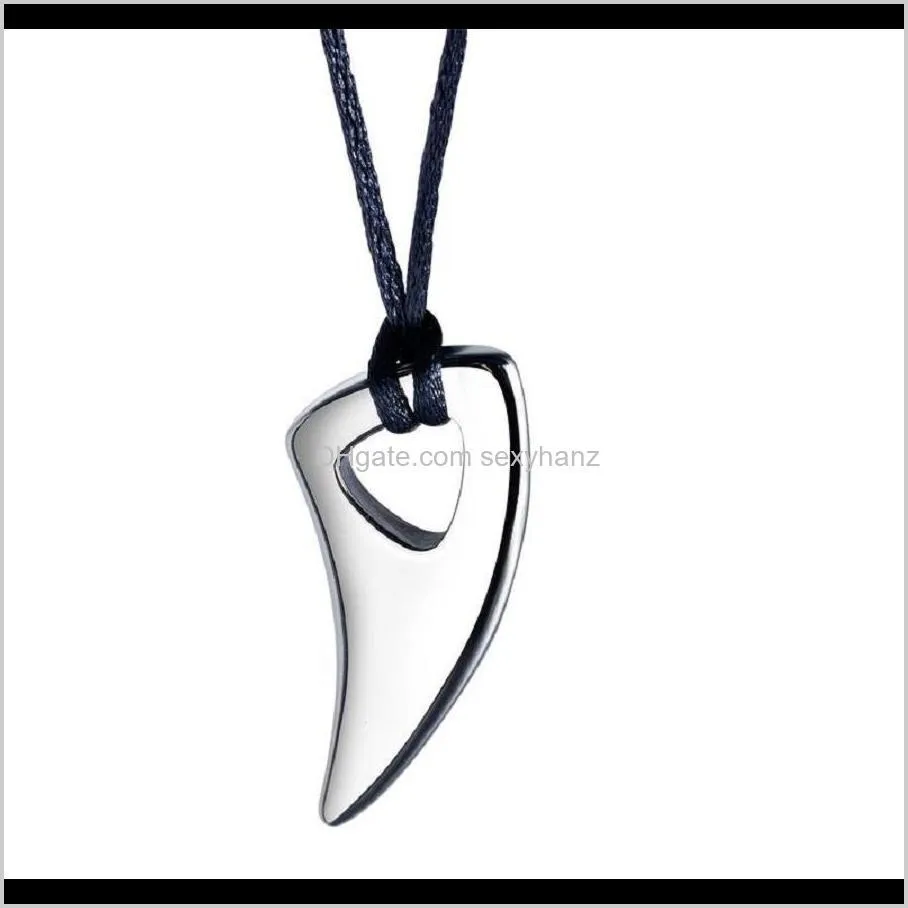 & Pendants Drop Delivery 2021 Charm Hip Hop Jewelry Tide Stainless Steel Spike Necklace Fashion Pendant Black Rope Chain Punk Necklaces For M