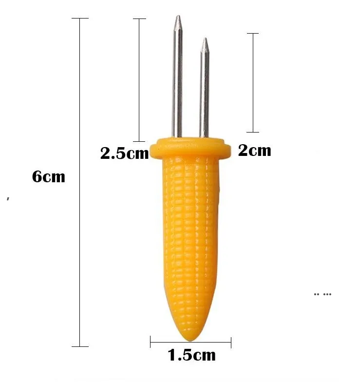 nuovo BBQ Supporti per mais Forchetta Multifunzione in acciaio inossidabile Strumenti per mais per barbecue Forniture per barbecue da cucina per feste EWE7534