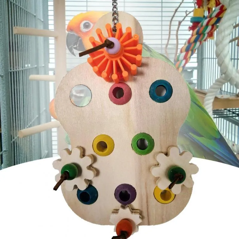 Autres fournitures pour oiseaux Jouet de balançoire créatif Surface lisse Texture sûre Perroquet en bois de petite taille