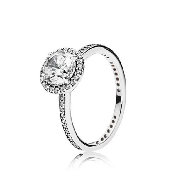 Anello in vero argento sterling 925 a goccia con diamanti, adatto per fedi nuziali Pandora, gioielli di fidanzamento per donna