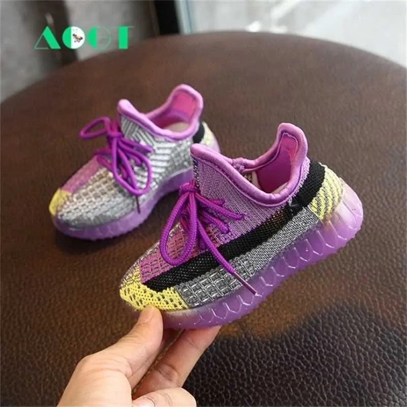 AOGT Spring Baby Shoes Knitted Breathable Toddler Boy Girl Shoes Soft Comfortable Infant Sneaker Brand Child Shoes 201222