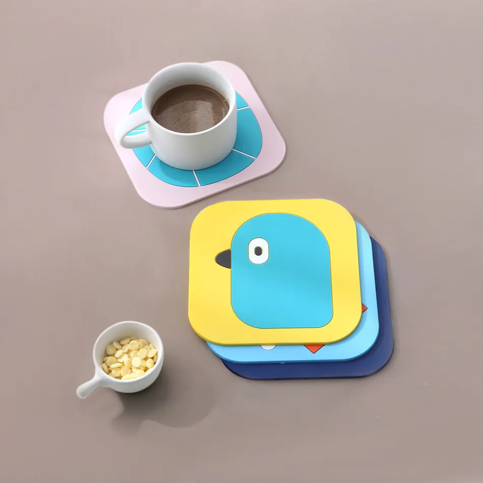 Cartoon Shape Bottle Mats Silicone Waterproof Table Placemat Heat Insulation Non-Slip Bowl Pads Coffee Coasters KitchenTableware