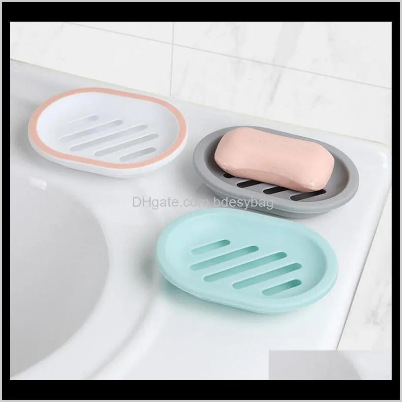 Rätter Badrum Aessories Bad Hem GardenCreative Japanska Resor Portable Drain Double Layer Dish Rack Plast Sile Soap Box Drop Lever