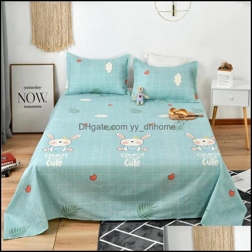 Sheets & Sets Flowers Polyeste Bedroom Single Double Flat Twin Full Queen King Bed Sheet Home Bedding Coverlid Bedspread Cover