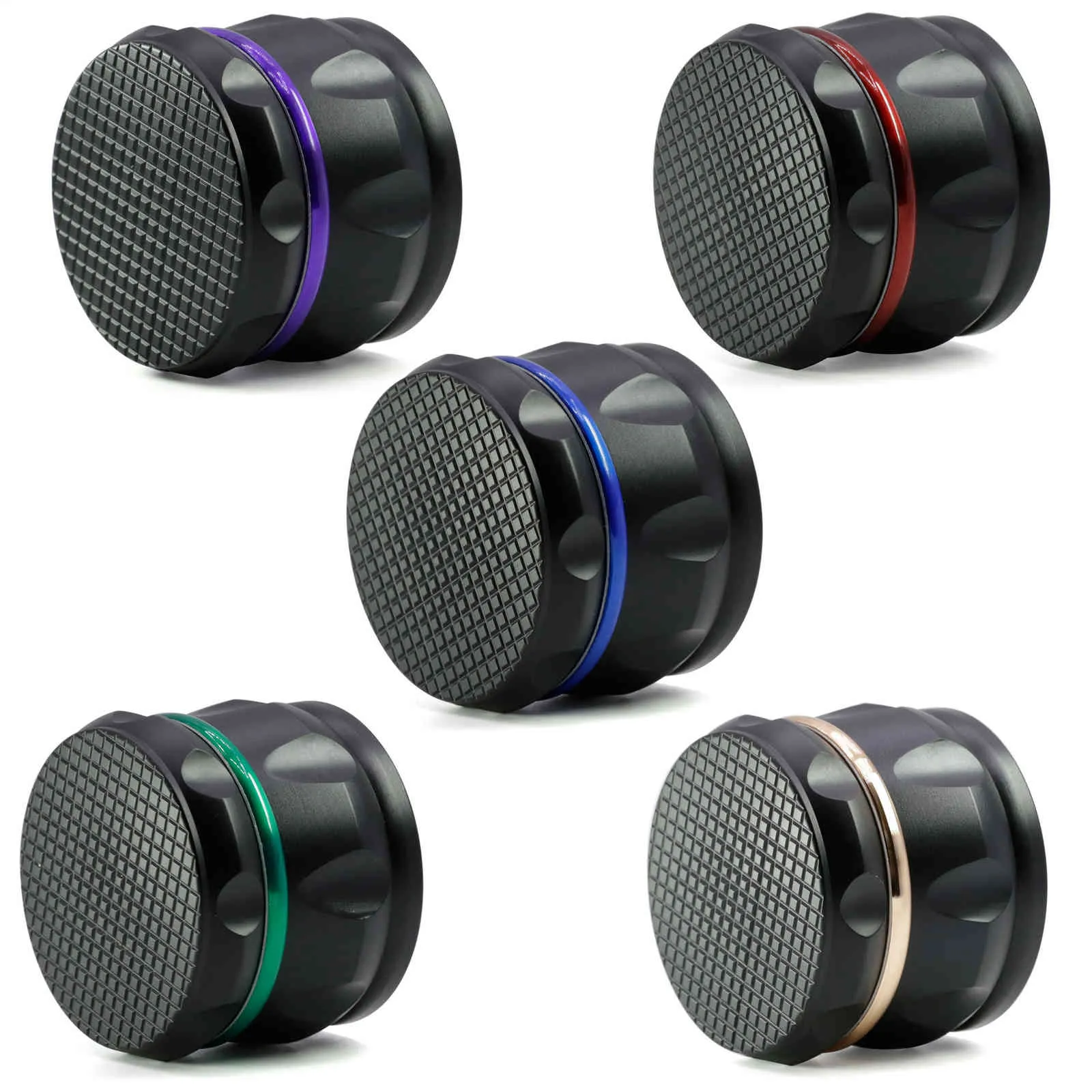 63mm diameter zinc alloy four layer latest diamond chamfered drum grinders cover color matching smoke grinder